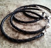 Armband flätat läderband