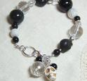 Dödskalle armband med onyx